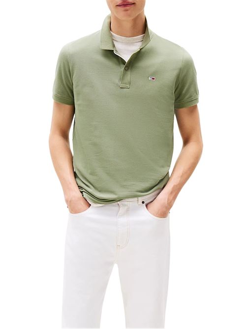 Polo uomo verde militare in cotone Tommy Jeans | DM0DM20676MR6